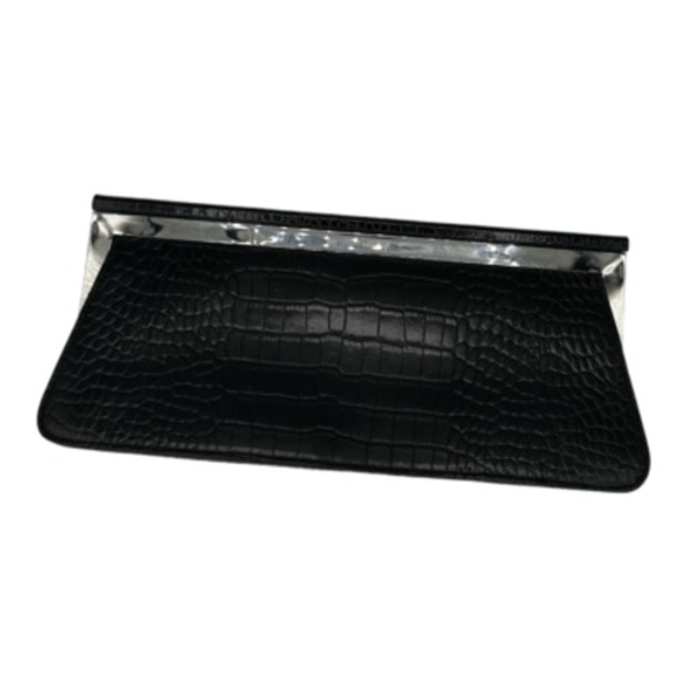Antonio Melani Clutch Bag Womens OS Black Good Croc Embossed Silver Hardware